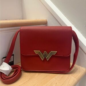 Red Crossbody Bag with Gold Accent (wonder women)
